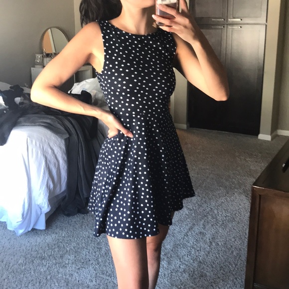 H&M Dresses & Skirts - Navy Polka Dot Dress